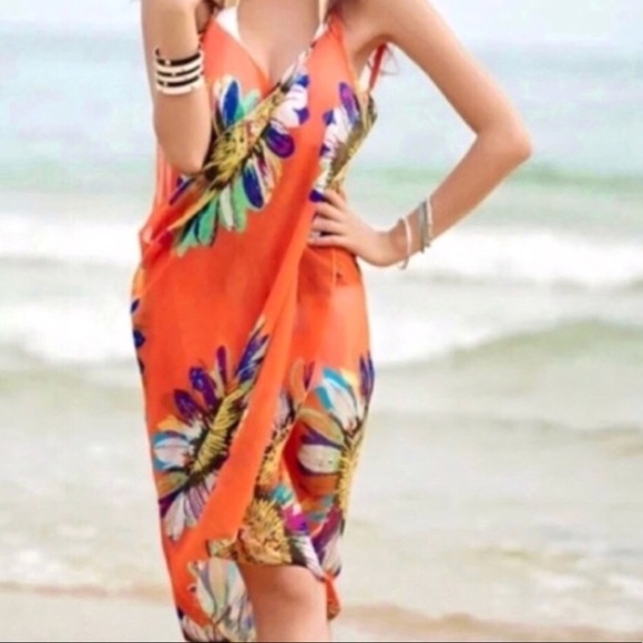 Swim Orange Beach Cover Up Bathing Suit Wrap Dress Swim Poshmark Swim Orange Beach Cover Up Bathing Suit Wrap Dress Swim Poshmark